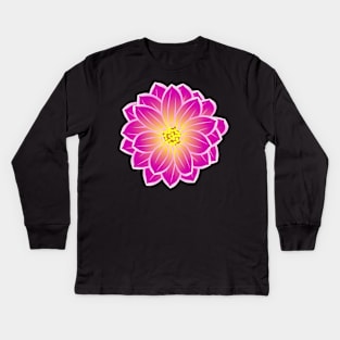 Purple Flower Kids Long Sleeve T-Shirt